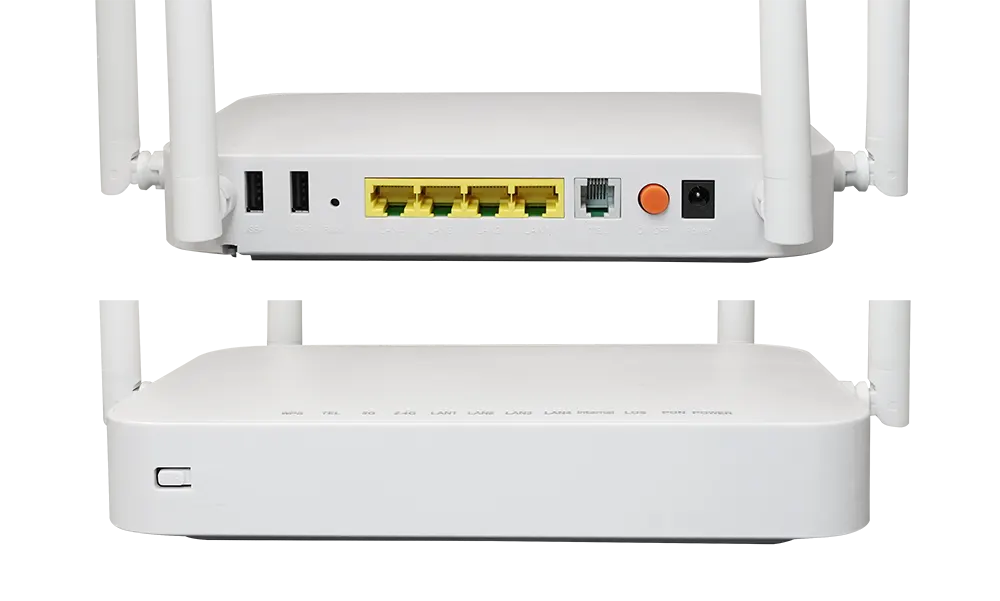 AC1200 Wifi5 4GE ONU Router front and interfaces