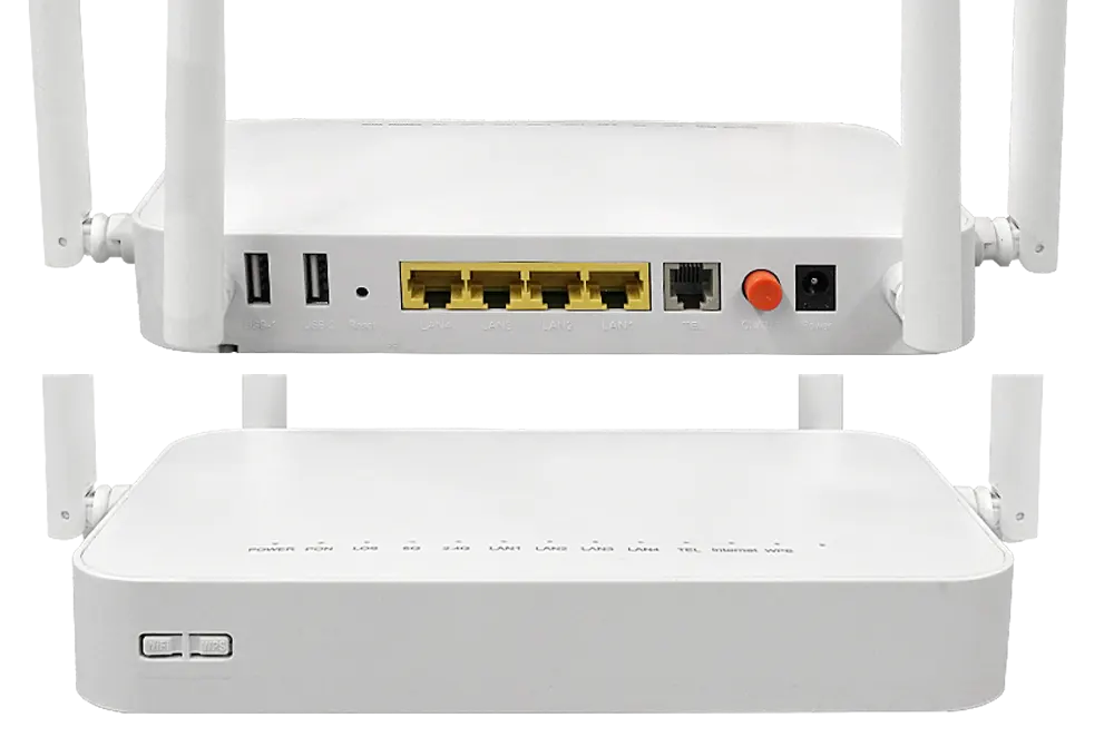 GPON EPON ONT Device with 4 Antennas and LED Indicators
