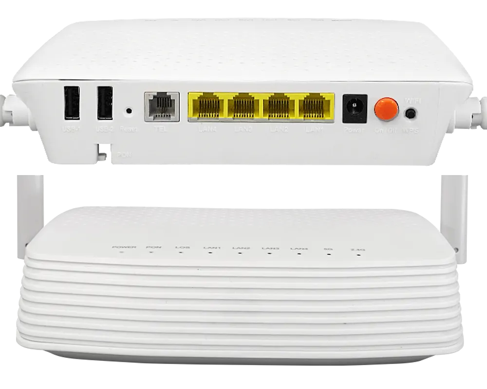onu router with wifi front and interface